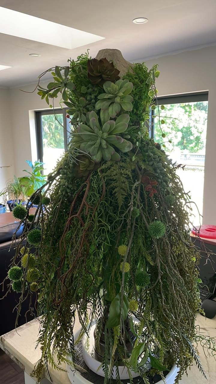 Whimsical Forest Dress Form Tree | Succulent Mannequin Tree | Decorated Dress Form | Nature Lovers Gift | Fairy Centerpiece | Floral Display