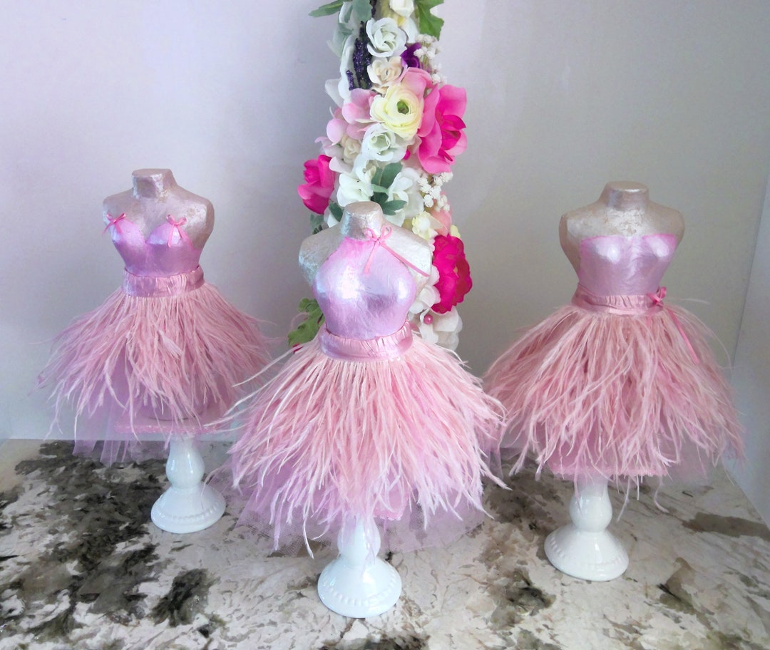Restoration Hardware Replica Dress Form Mannequin Art Set of 3, Pink
