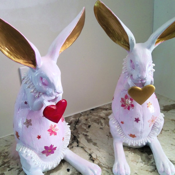 Hand Painted Rabbit - Etsy