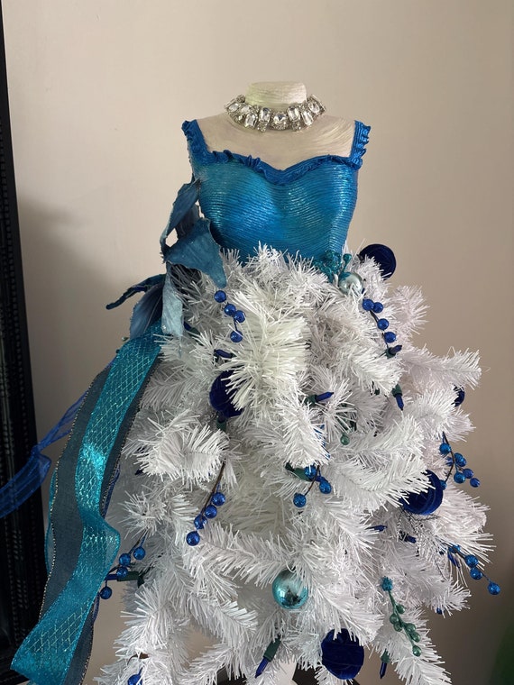Blue Christmas Tree Dress Form | Bling Mannequin Tree | Ocean Christmas  Centerpiece | Lighted Christmas Tree | Blue Christmas Decor - Etsy