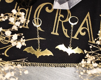 Fledermaus Ohrringe | Fledermaus Schmuck | Edelstahl Ohrringe Gold | Gothic Schmuck | zierliche Gothic Ohrringe