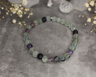 Fluorit Armband | Perlenarmband lila grün | Edelstein Armband | Minimalistischer Schmuck | Geschenk für Hexen | Naturstein Schmuck