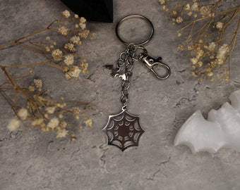 Schlüsselanhänger Spinnennetz | Anhänger für Schlüssel und Taschen | Geschenk für Hexen | Glücksbringer