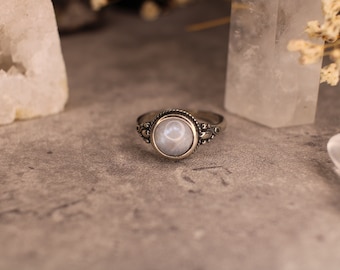 Mondstein Ring Silber | Mondstein Schmuck | Schmuck Sterling Silber | Silberner Ring