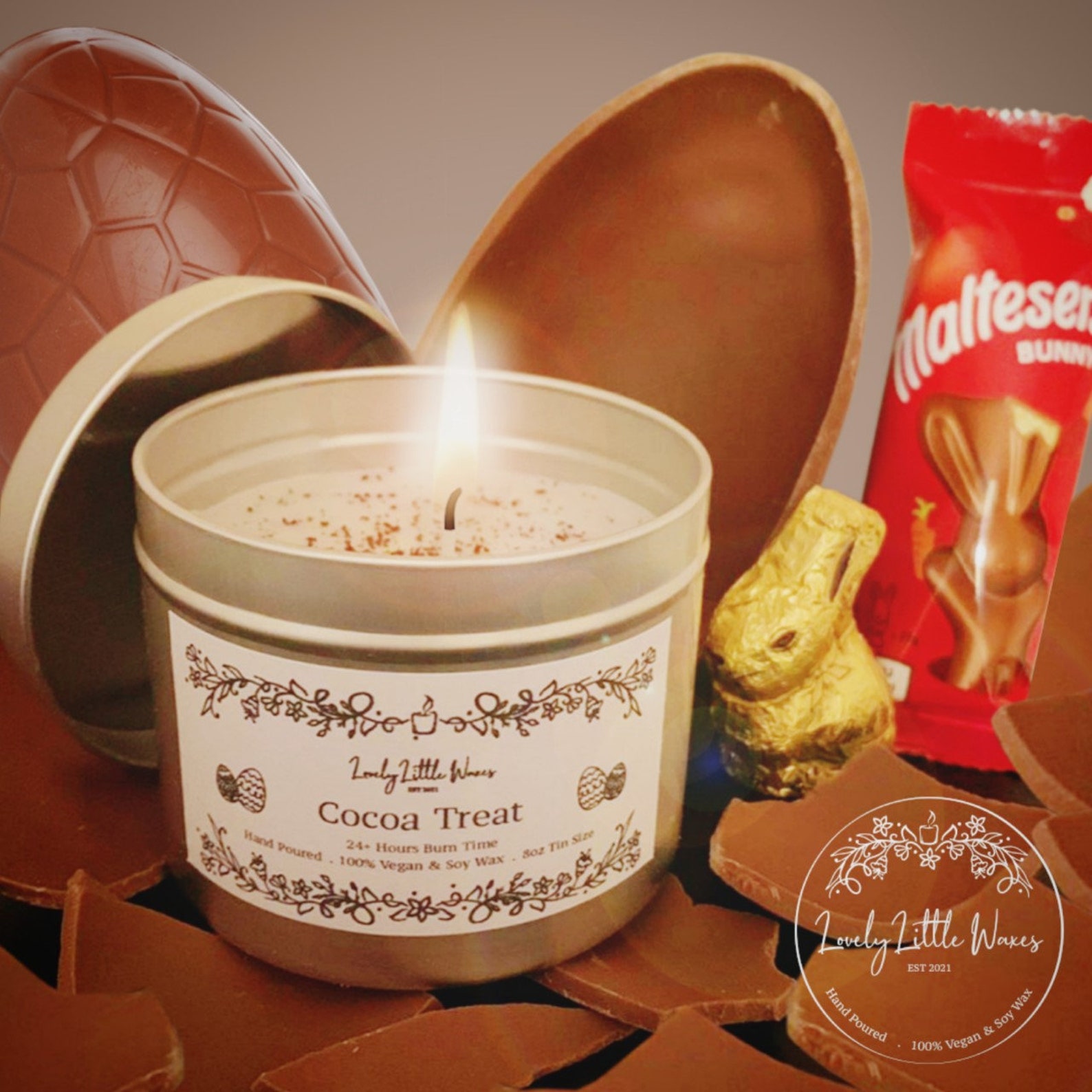 Chocolate Scented Candle 100 Soy Wax Homemade Scented Etsy