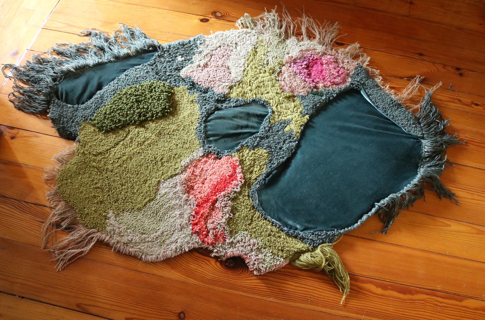 Sewed Rug Punched Needle and Sewed Rug - Etsy