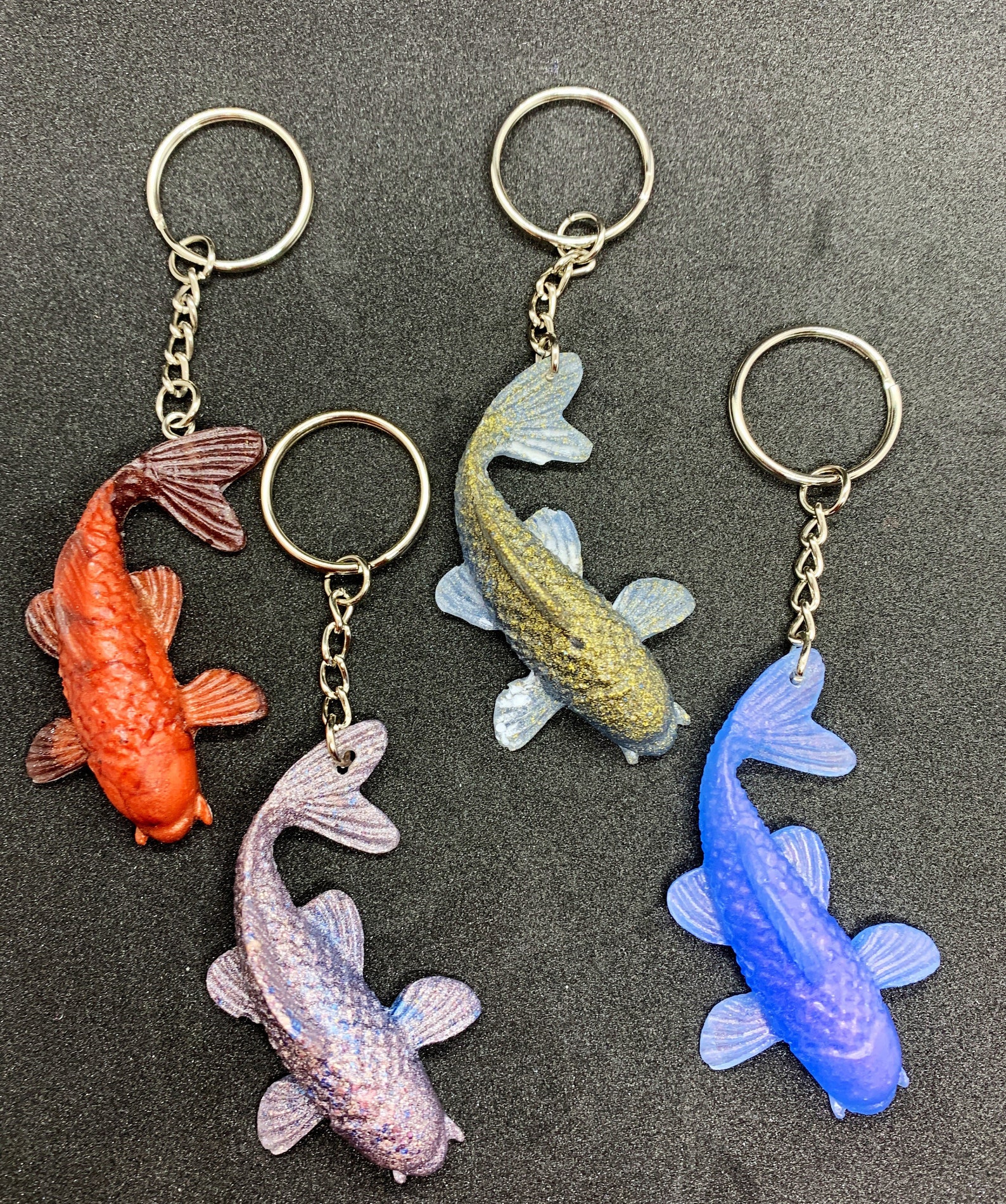 Koi Fish keychain hanging from tail Etsy