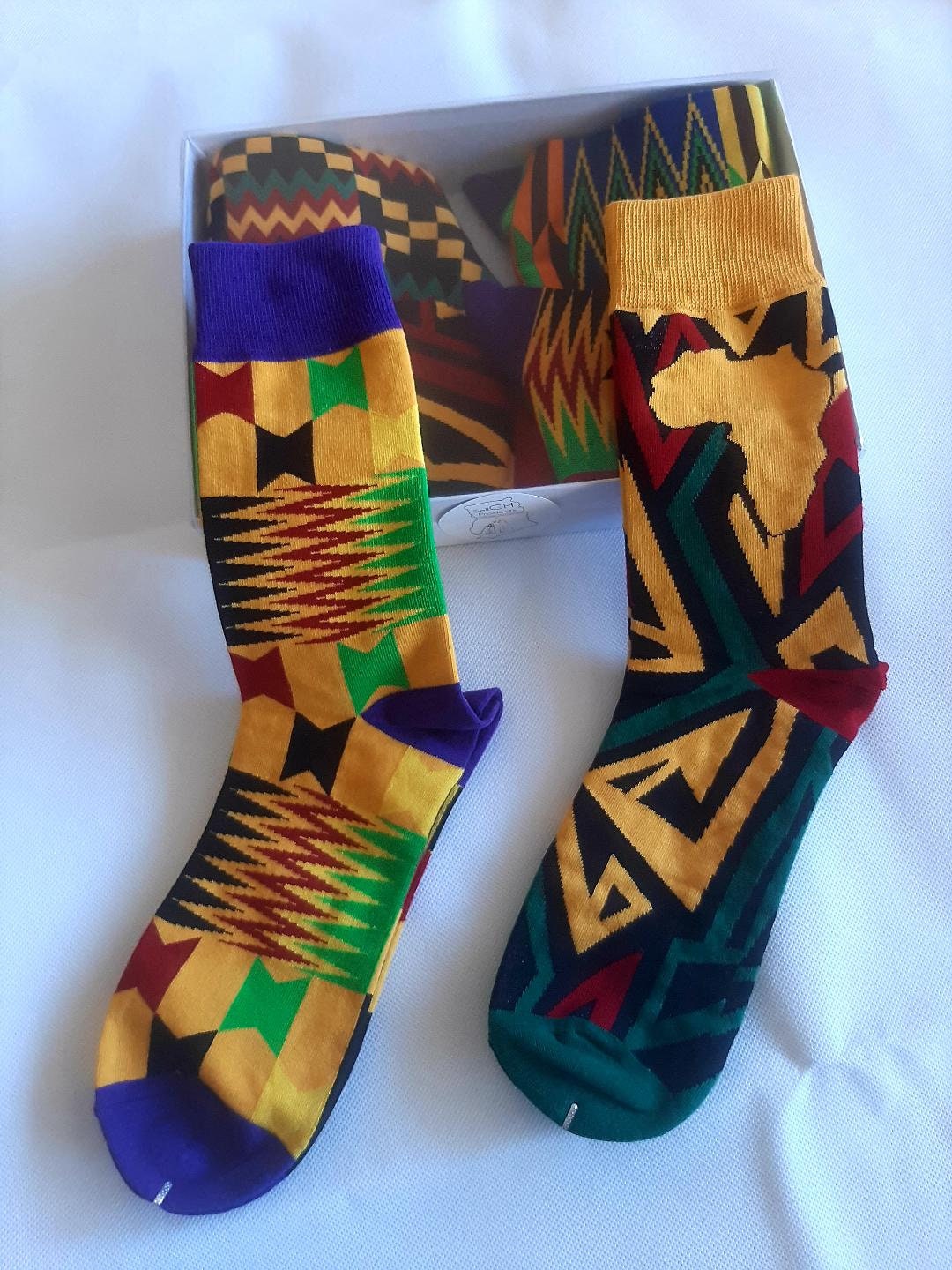 Sellghproducts 4pairs Ghana Kente Socks Etsy