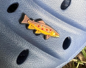 Forelle Schuh Anhänger – Angelanhänger Kompatibel mit Krokodil Schuhe, Angler Geschenk für Naturliebhaber & Fischer
