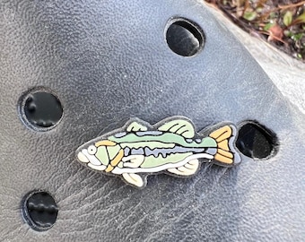 Largemouth Bass Shoe Charm – Fishing Charm Compatible With Croc and Clog Shoes, Angler Gift for Outdoorsmen & Fishermen