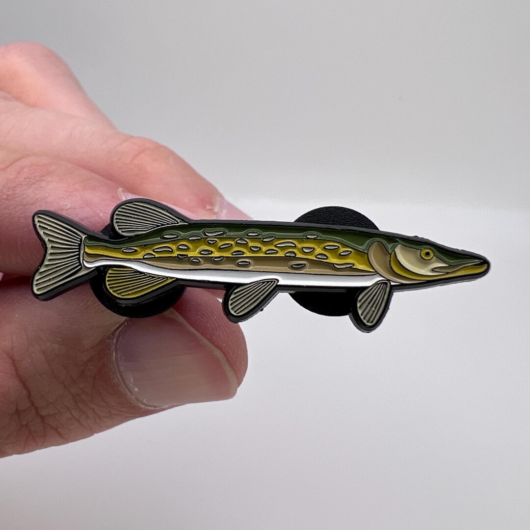 Pike Active Pin Northern Pike Enamel Pin – Fishing Lapel Pin With Gift Box, Northern ...