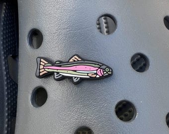 Rainbow Trout Shoe Charm – Fishing Charm Compatible With Croc and Clog Shoes, Angler Gift for Outdoorsmen & Fishermen