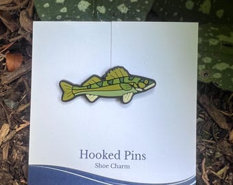 Amuleto de pescador para zapatos de cocodrilo y zuecos. Regalo ideal para pescadores y amantes de la naturaleza.