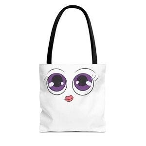 Bolsa de mano con cara de dibujos animados, divertida bolsa de compras, regalo para niños, bolsa para mujeres, bolsa ligera y reutilizable, artículos esenciales para el día a día.