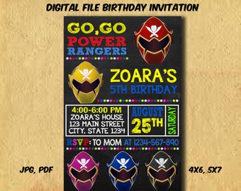 Power Ranger Invites Etsy