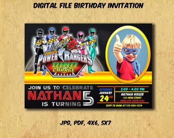 Power Ranger Invites Etsy Power Ranger Invites Etsy