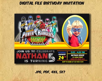 Power Rangers Invite Etsy