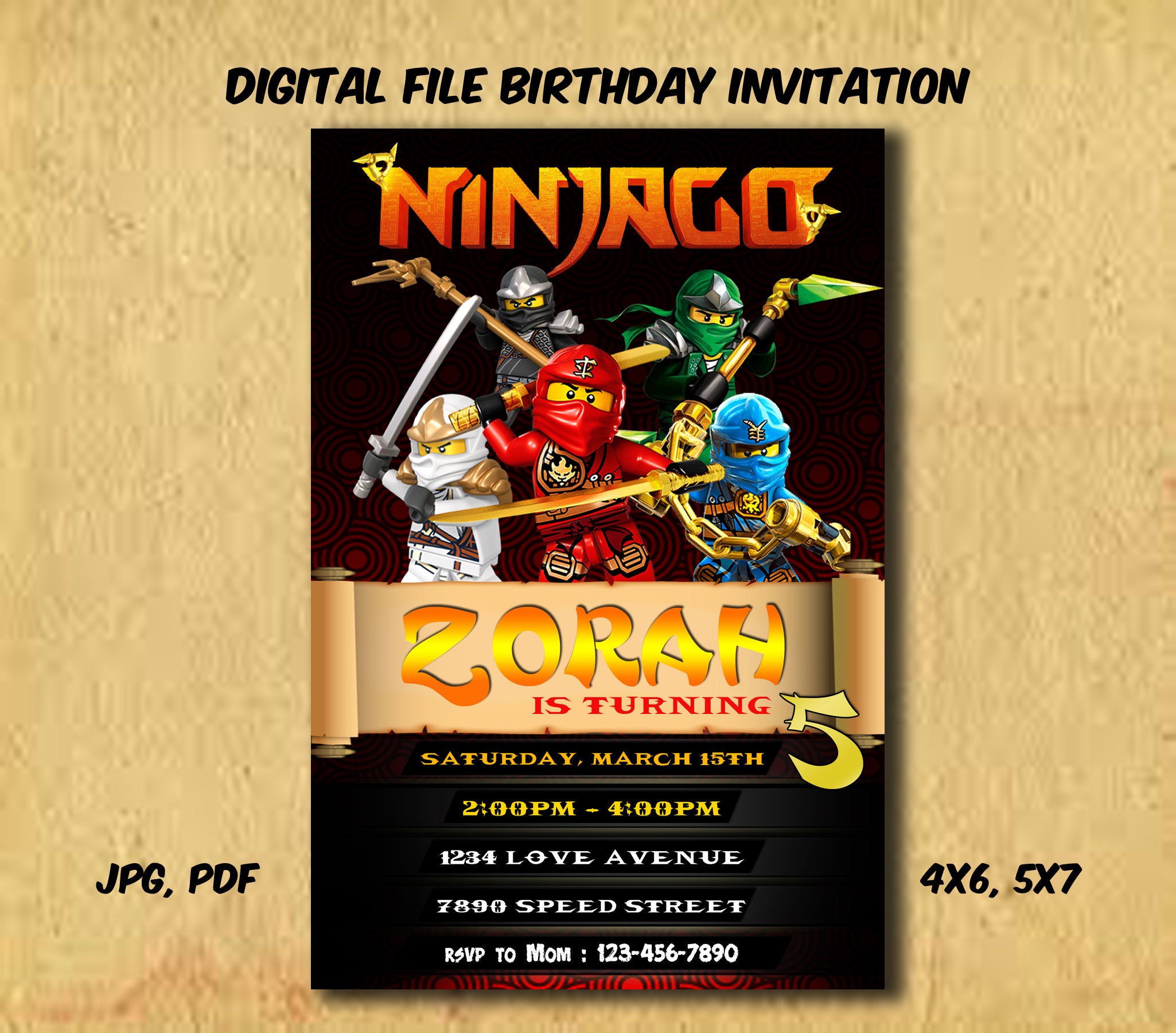 Ninjago invitation ninjago birthday ninjago party ninjago Etsy