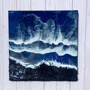 Ocean Waves Resin Art, Wall Decor, Coastal Decor, Beach Decor, Nautical Decor, Ocean Lover Gift, Anniversary Gift *Made to Order*
