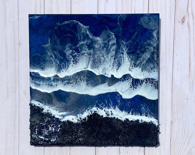 Ocean Waves Resin Art, Wall Decor, Coastal Decor, Beach Decor, Nautical Decor, Ocean Lover Gift, Anniversary Gift *Made to Order*