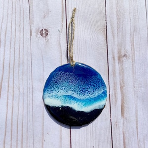 Epoxy Ocean Christmas Ornament, Beach Ornament, Ocean Ornament, Christmas Ornament, Christmas Decor, Beach House Christmas