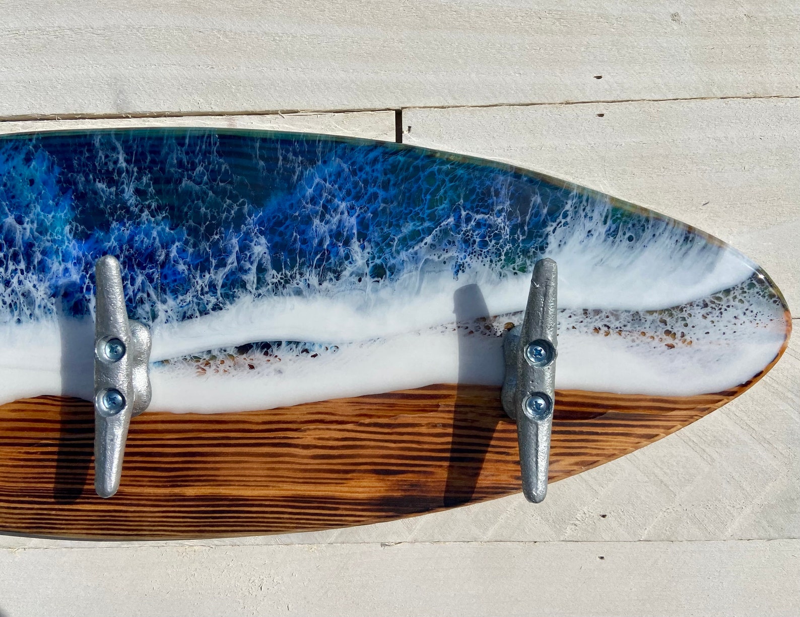 Made to Order Surfboard Towel Holder With Epoxy Ocean Waves Etsy
