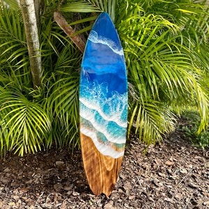 Made to Order Large Surfboard with Epoxy Resin Ocean Waves, Surfboard Wall Decor, Surfboard Art, Ocean Art, Surfer Gift