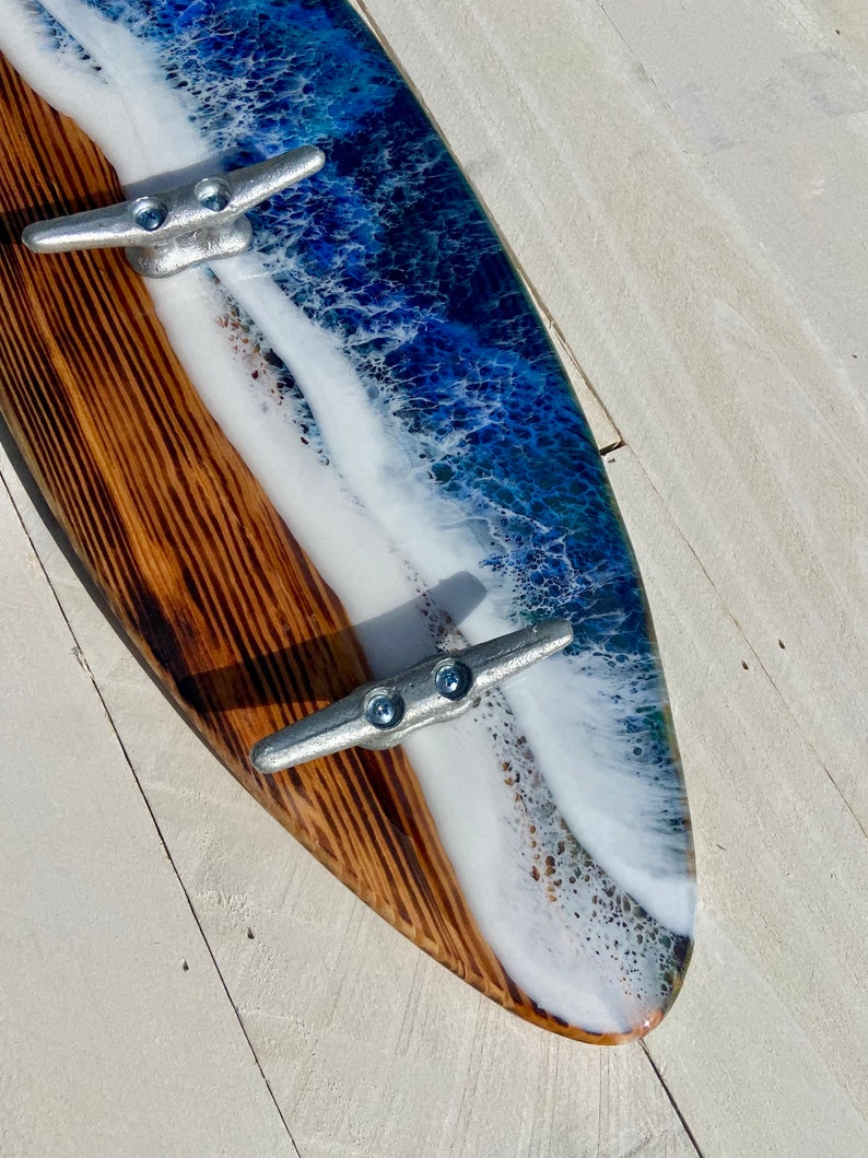 Made to Order Surfboard Towel Holder With Epoxy Ocean Waves Etsy