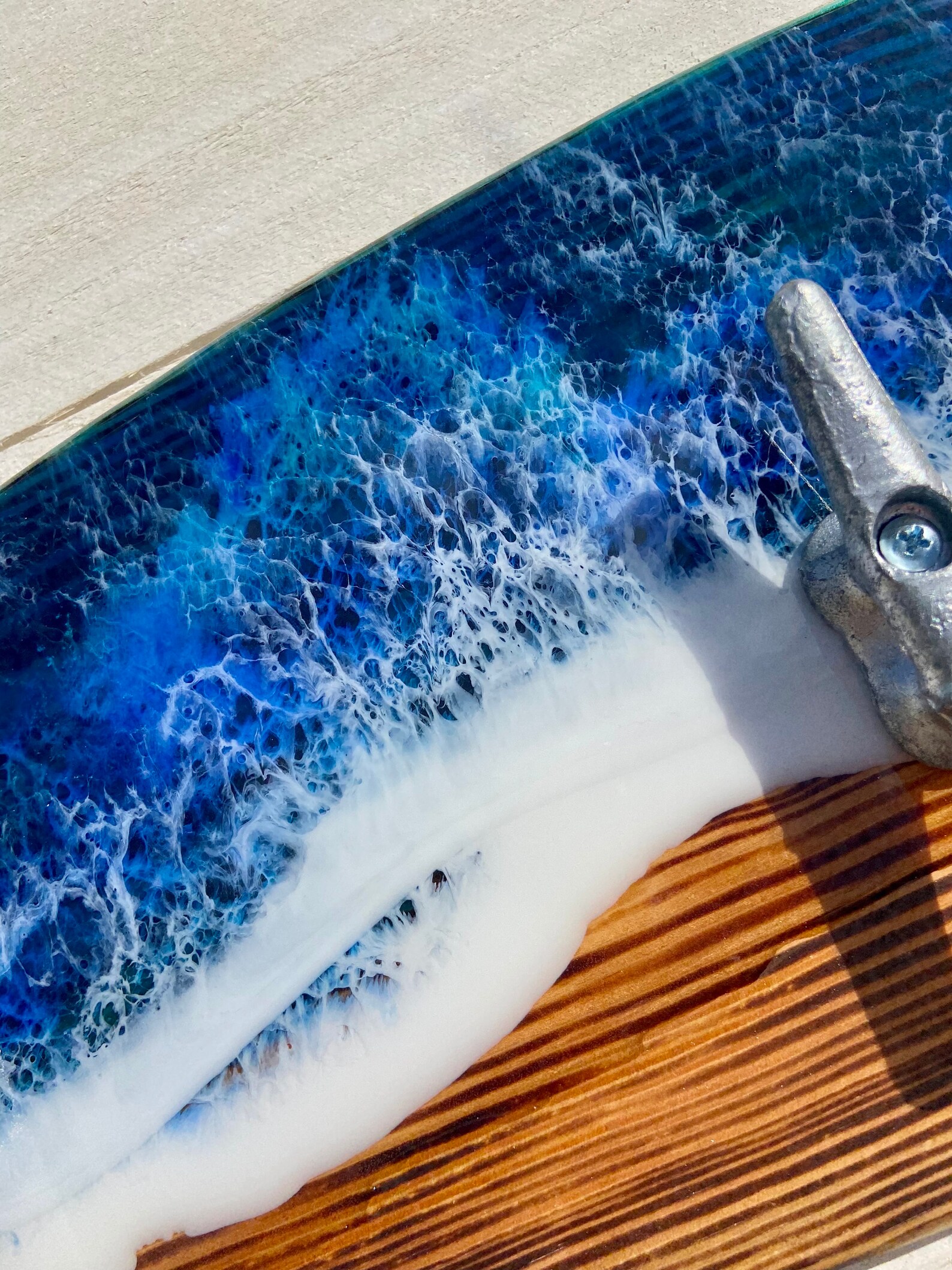 Made to Order Surfboard Towel Holder With Epoxy Ocean Waves Etsy