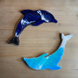 Ocean Waves Epoxy Yin Yang Dolphins Wall Decor, Beach Decor, Coastal Decor, Tropical Decor *Made to Order*