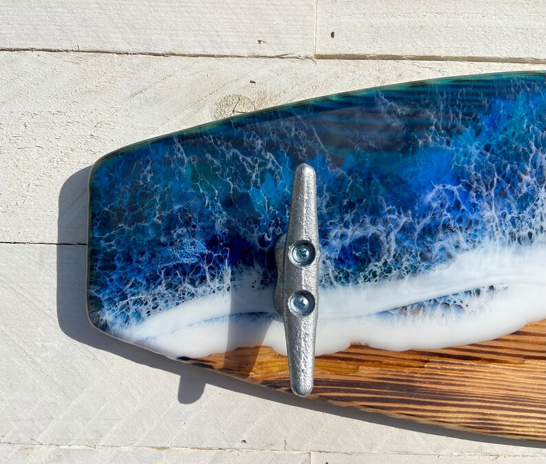Made to Order Surfboard Towel Holder With Epoxy Ocean Waves Etsy