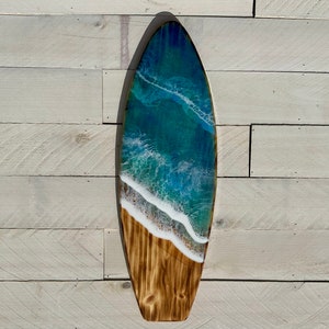 Made to Order Surfboard with Epoxy Resin Ocean Waves, Surfboard Wall Decor, Surfboard Art, Ocean Art, Surfer Gift
