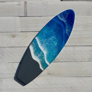 Surfboard with Epoxy Resin Ocean Waves, Surfboard Wall Decor, Surfboard Art, Ocean Art, Surfer Gift