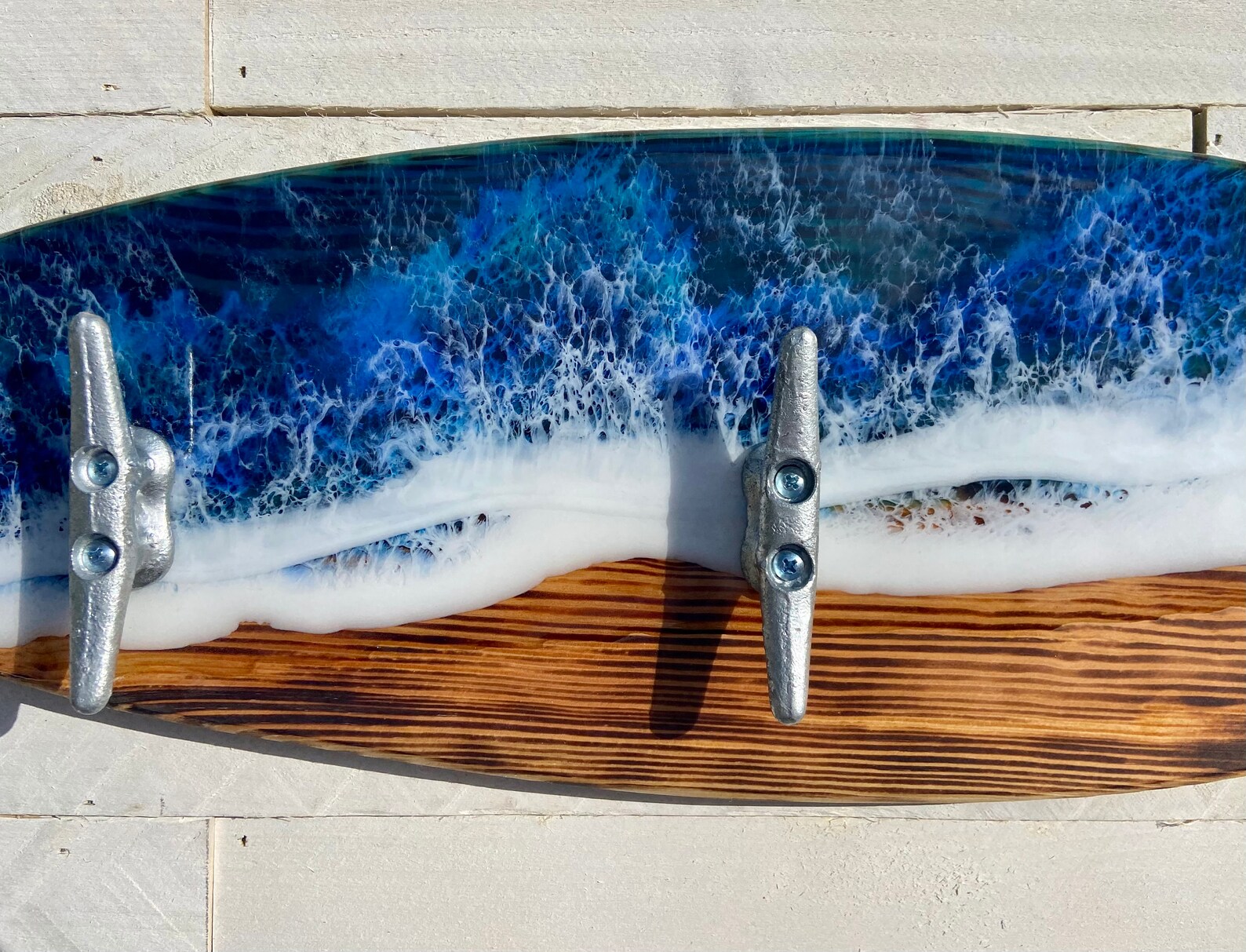 Made to Order Surfboard Towel Holder With Epoxy Ocean Waves Etsy