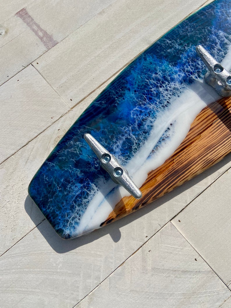 Made to Order Surfboard Towel Holder With Epoxy Ocean Waves Etsy