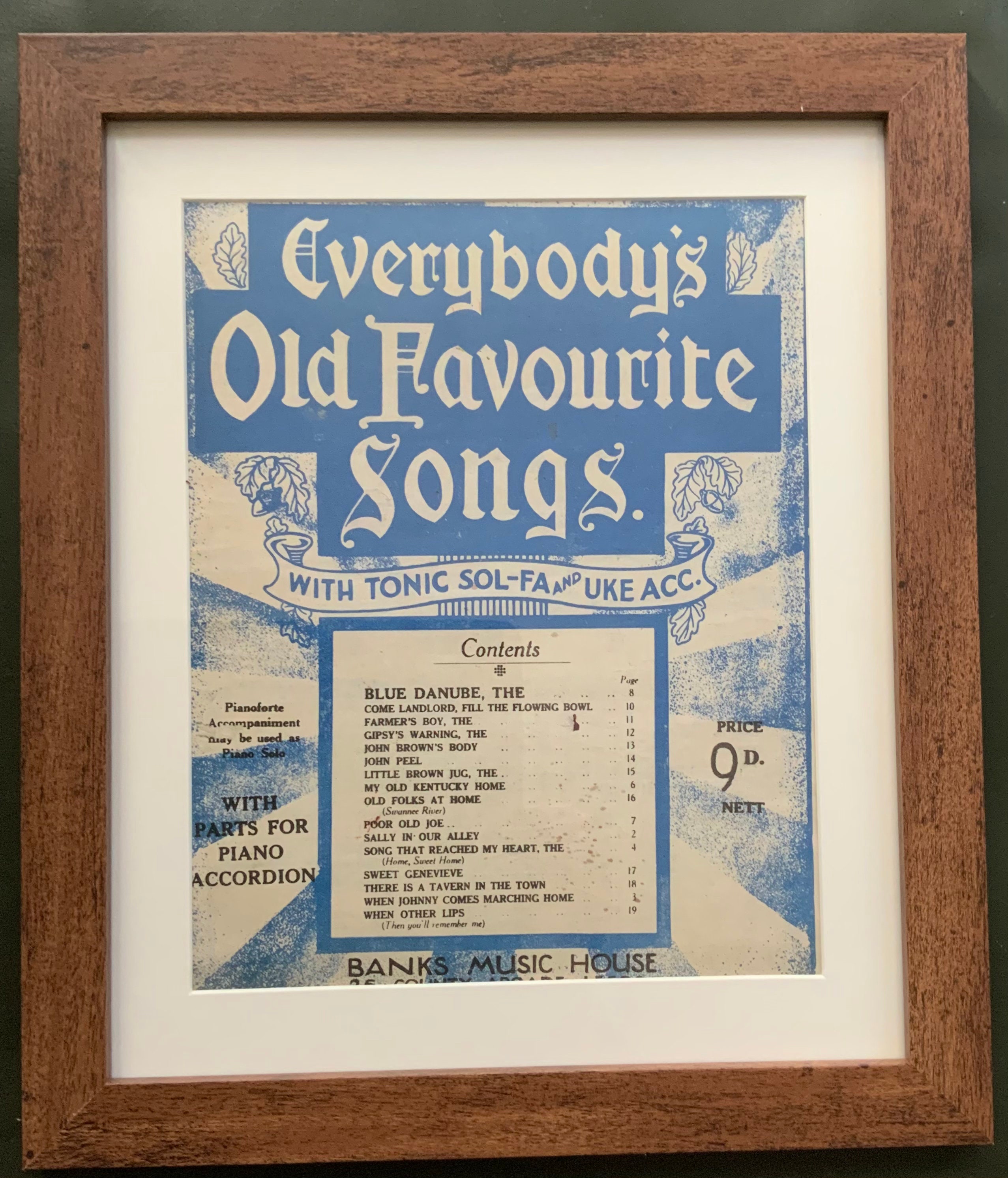 Original Vintage Sheet Music / Music Art/ Song Sheet Art Etsy