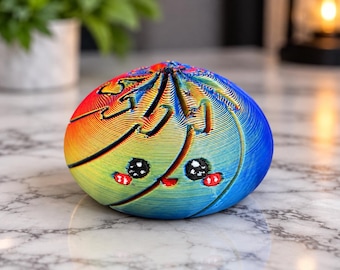 Articulated 3D Printed Dumpling Fidget Toy, Kawaii Desk Buddy, Rainbow Sensory Toy