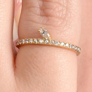 Marquise Shape Diamond Ring in 14k Solid Yellow Gold Minimalist Dainty Marquise Diamond Ring Anniversary Ring Wedding Ring Promise Ring Gift