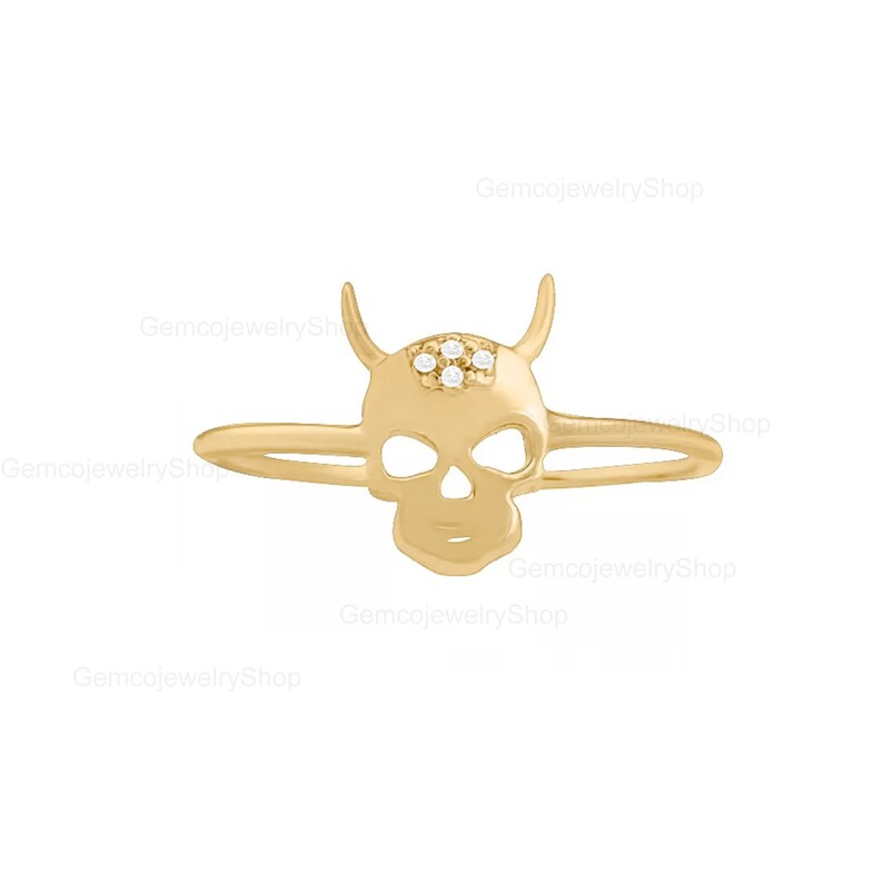 Best Seller Hallowing Skull Diamond Ring, Solid 14K Gold Skeleton Ring, Boho Jewelry Diamond shops Ring, Sterling Hallowing Gift Ring
