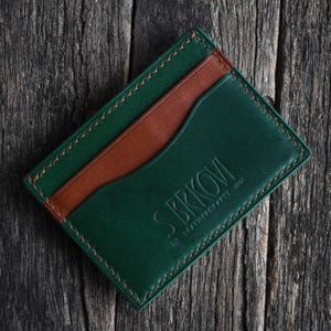 CH5 - Kartenhalter aus italienischem pflanzlich gegerbtem Leder Minimalistische Brieftasche