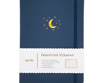 A5 Dotted Notebook - Moon and Stars