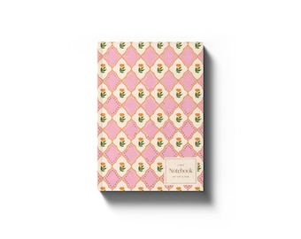 Luxe Pattern Notebook - Pink Flowers - A5 Softcover