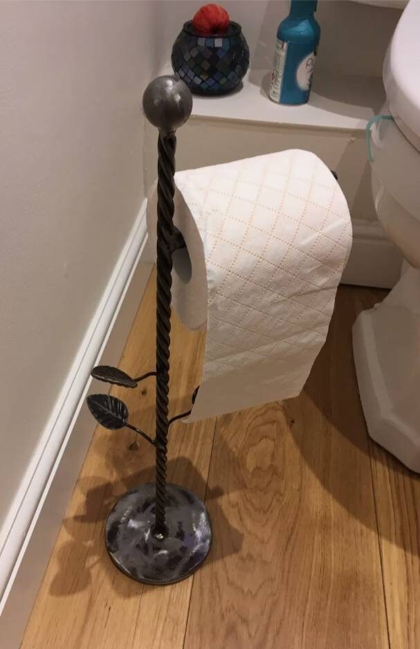 Wrought iron free standing toilet roll stand & toilet roll Etsy