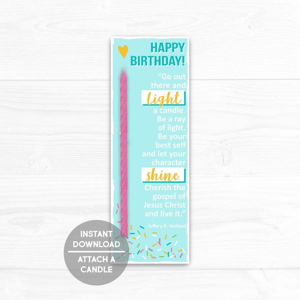 Birthday Candle Gift Tag | Relief Society | Young Women | Youth | Church of Jesus Christ of Latter-Day Saints