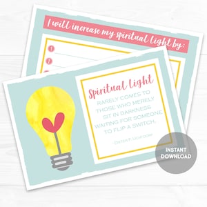 Spiritual Light Handout for Young Women | Ministering