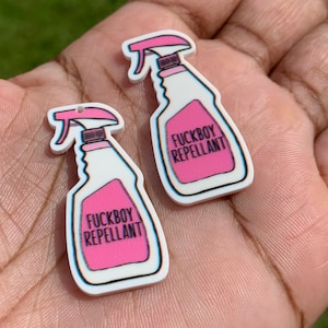 2 Piece F**kBoy Repellant Planar Charm, Bottle Charm, Girl Power, Flatback Resin Charm, Charm Bracelet, Cabochon Charms
