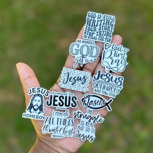 Jesus Charm Set 10 Pc Planar Charm Set, Christain Charms, Flatback Resin Charm, Inspirational Charm. Motivation Charm
