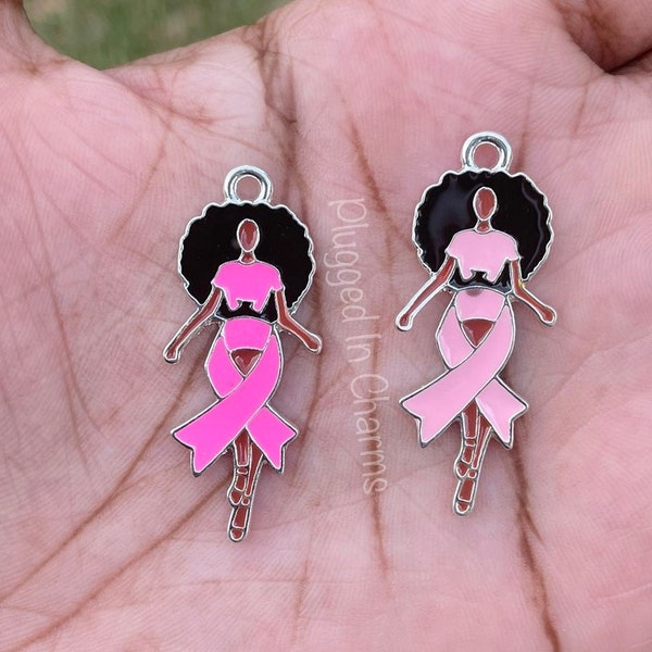 Breast Cancer Awareness Charm, Pink Hot Pink Ribbon, Women, Survivor,  Alloy Charm, Charm for Bracelets, Breast Cancer Awareness Month