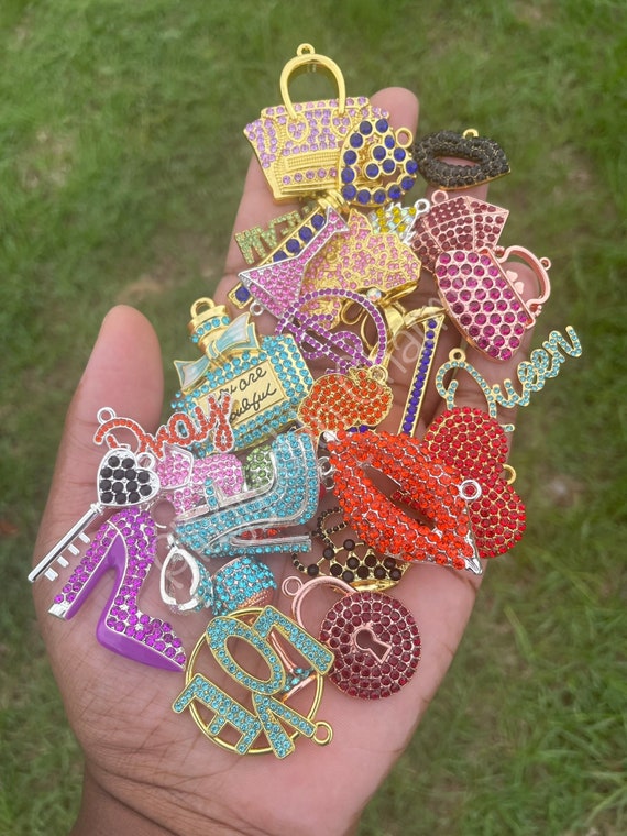 Charms for Bracelet, Colorful Charms, Mixed Rhinestone Charms - Bling Charms, Charm Bracelet, Wholesale Charms, Charm Bangles