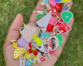 Small Colorful Mixed Charms Bulk - 10,25, or 50,  Bulk Charms, Charm Bracelet, Wholesale Charms, Charm Vendor, Charms for Bracelets